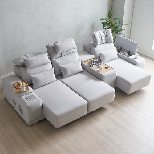 에보니아 루엔 고급형 모션 슬라이딩 패브릭 소파 4인용 (홈바형)_이미지