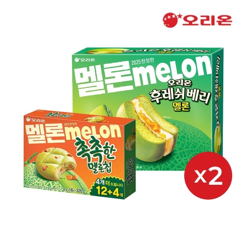 오리온 후레쉬베리 멜론 372g 2개 + 촉촉한 멜론칩 320g 2개_이미지