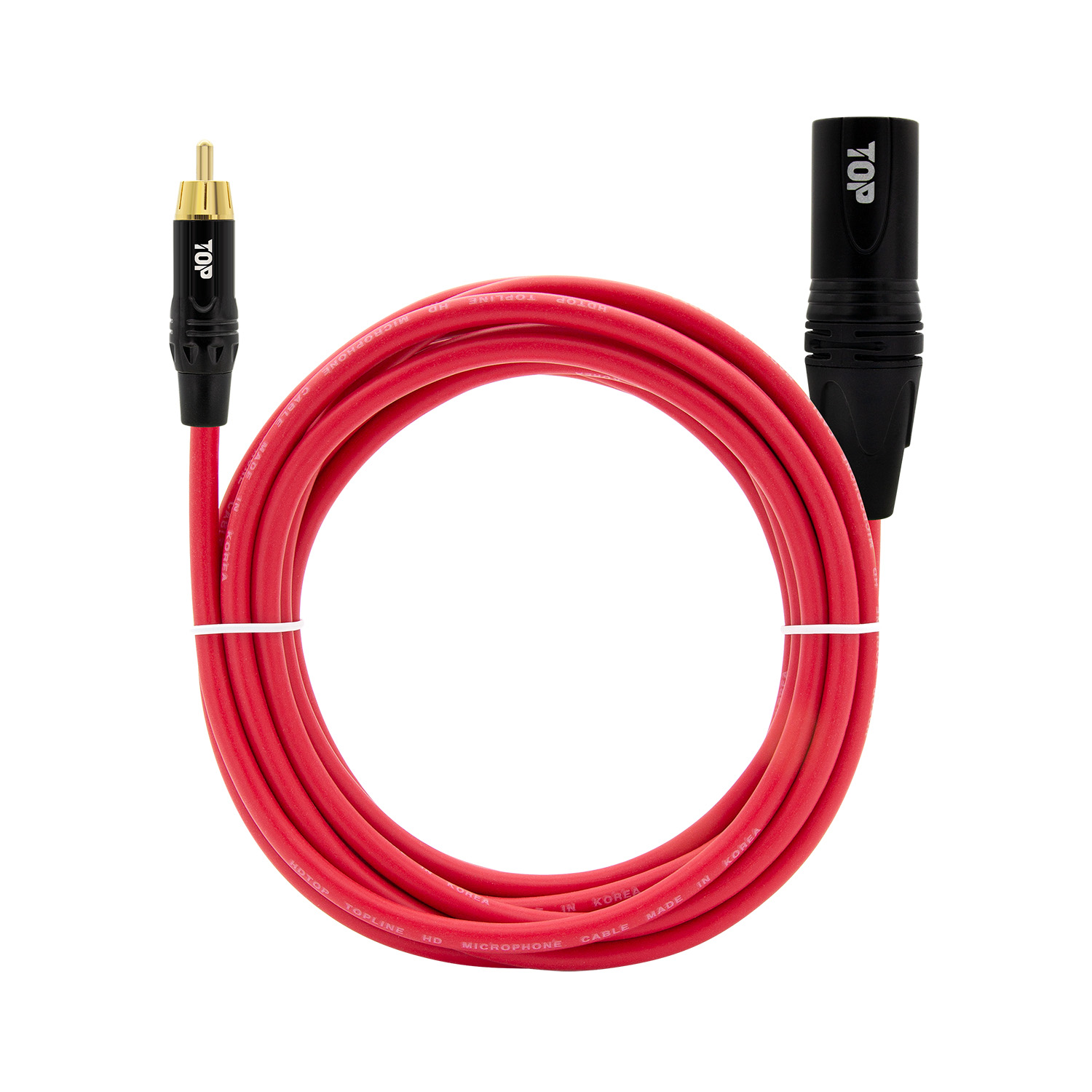 탑라인에이치디 HDTOP RCA 수 to XLR 수 케이블 블랙레드 (20m, HT-TP5973)_이미지