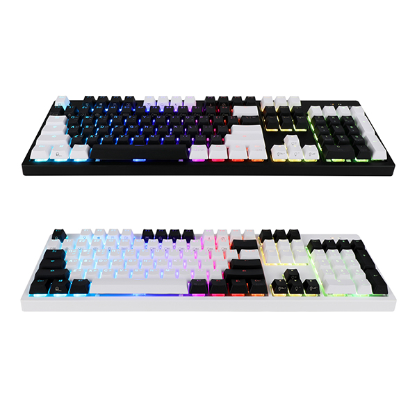 앱코 HACKER K997P PBT 투톤 RGB 완전방수 무접점 키보드 (블랙, 45g)_이미지