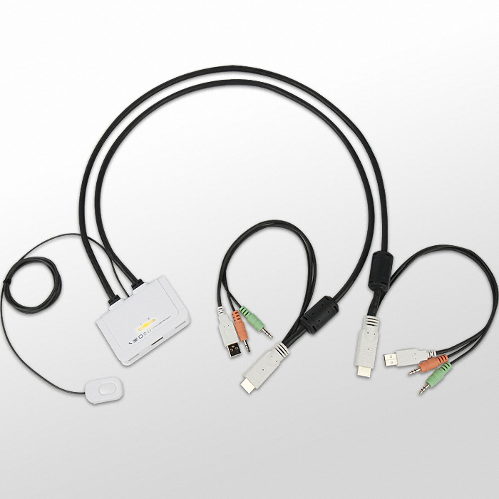 유니클래스 2포트 USB HDMI KVM 스위치/케이블 일체형(UHV-TA2)