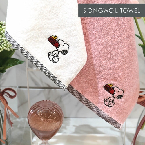 송월타월 스누피 블럭블랙34 고리수건 45g (4장)_이미지