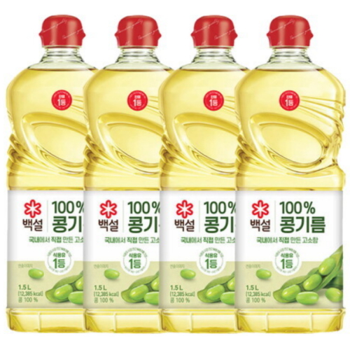 CJ제일제당 백설 콩기름 1.5L (4개)