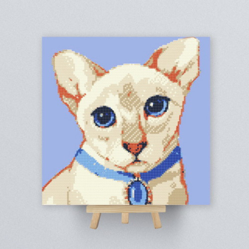 알파웨이 아이러브페인팅 DIY 종이판형 보석십자수 러시안블루 냥이_이미지