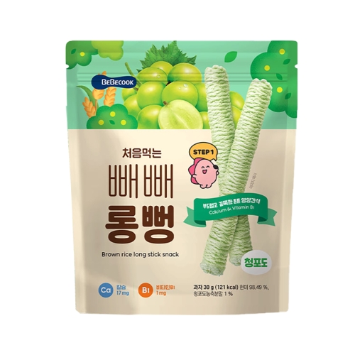 베베쿡 처음먹는 빼빼롱뻥 청포도 30g (16개)