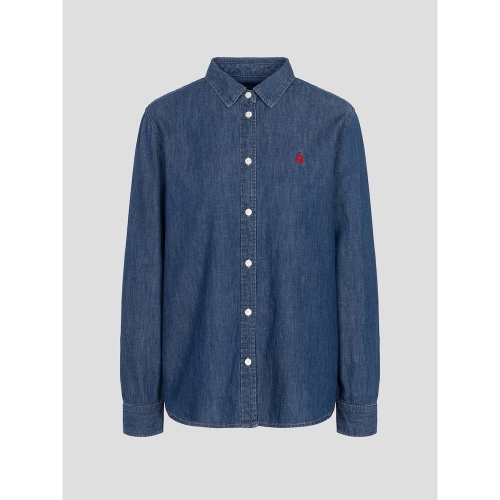  빈폴레이디스 여성 인디고 데님 레귤러숏 셔츠 BF6164E03P