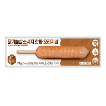 방탄푸드 <b>닭</b><b>가슴</b><b>살</b> 소시지 핫바 오리지널 70g