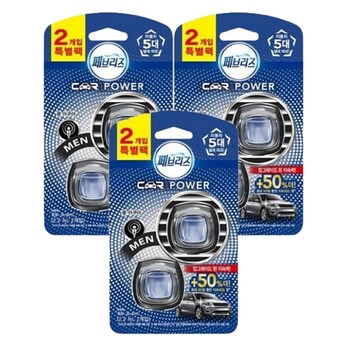 P&G 페브리즈 <b>차량용</b> <b>방향제</b> 맨 쿨아쿠아향 2.2ml 2입