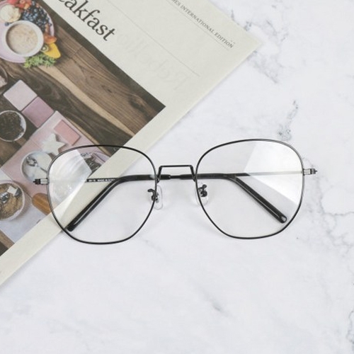 더브릴레 빅사이즈 60mm 사각 메탈 안경테 블랙 전체가로길이 150mm 세로 54mm_이미지