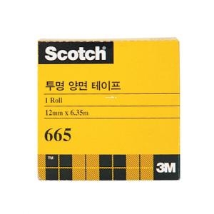 3M 스카치 투명 양면테이프 리필 665 12mm x 6.35m (5개)_이미지