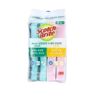 3M 스카치브라이트 베이직 삼중양면 수세미 혼합