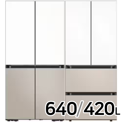 삼성전자 비스포크 키친핏 Max RM70F63R2ZG + 키친핏 에센셜 RQ42DB94R2AP (화이트+베이지)_이미지