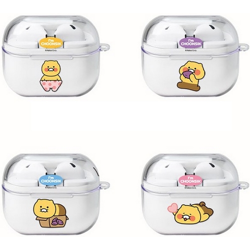 아이콘스 카카오프렌즈 갤럭시 버즈3 춘식이 스탠다드 투명 케이스_이미지