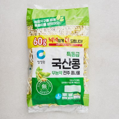 청정원 특등급 국산콩 무농약 전주콩나물 400g 1개이미지입니다. 누르면 해당 게시물로 새창이동합니다.