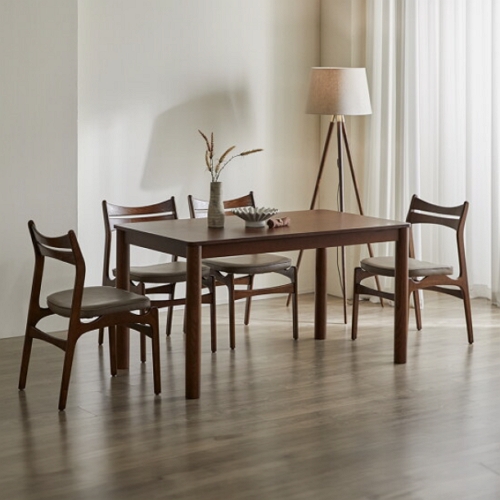 헤르짐머 소나 다이닝 원목 식탁 1400 (지라드의자4개)_이미지