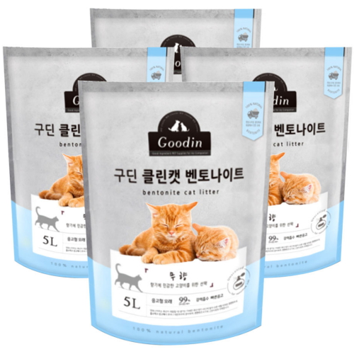 구딘 클린캣 벤토나이트 모래 무향 5L (4개)_이미지