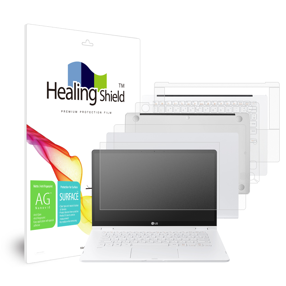 폰트리 힐링쉴드 LG전자 2021 그램14 14Z95N 14ZD95N 저반사 지문방지 (액정보호필름 + 외부보호필름 3종 세트)