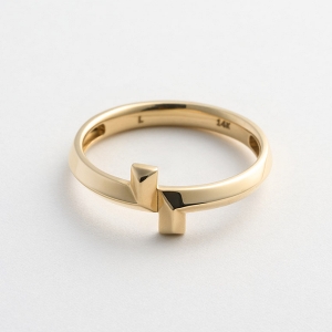 이랜드 로이드 14K 더블 엘 크로스 반지 LRS25052G