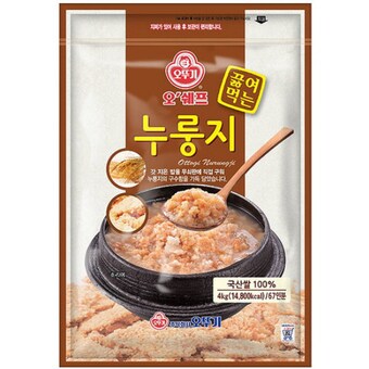 오뚜기 오쉐프 끓여먹는 <b>누룽지</b> 4kg