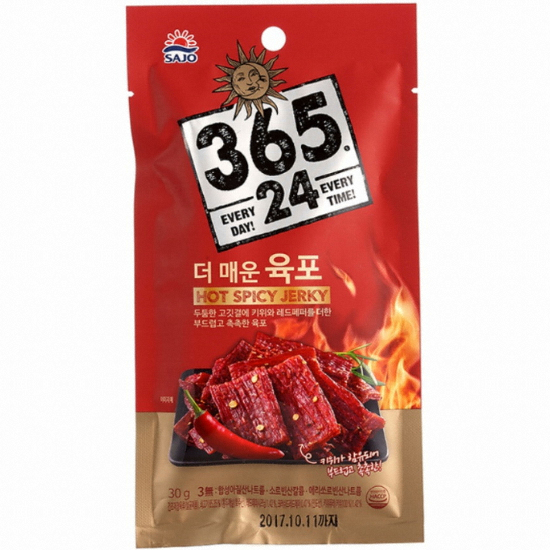 사조대림 해표 365.24 더 매운 육포 30g (4개)_이미지