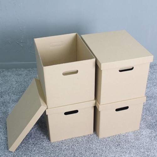 [불명] QIO1182313겹 무지 종이수납함 리빙박스 중  39X32X24cm 4개_이미지