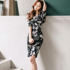 오노마 ONM 슬림 원피스 여행 바다 홀복 데이트 랩 타이트 브이넥 31454845