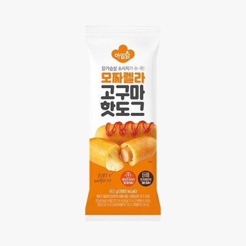 아임닭 닭가슴살 소시지 모짜렐라 핫도그 80g (6개)