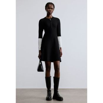 DKNY ZIP FRONT CONE SWEATER DRESS WITH DIPPED SLEEVE Jumper dress black/i.._이미지