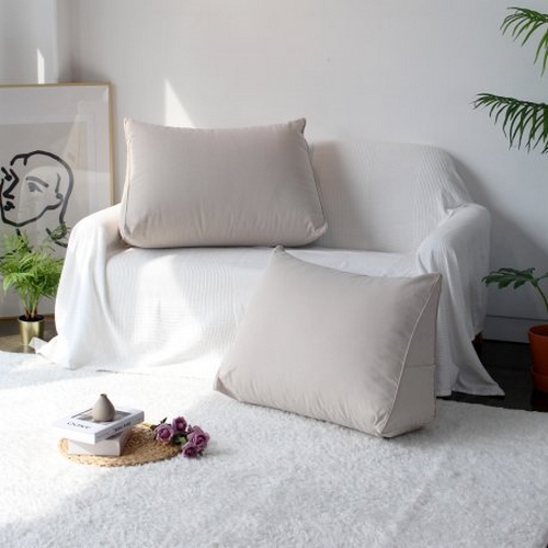 브러쉬드코튼 삼각 등받이 쿠션