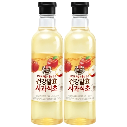 백설 자연발효 사과식초 500ml 2개