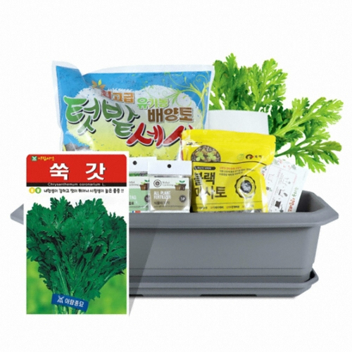 ㅤ월드가드닝 길러먹는 유기농 채소 쑥갓 텃밭세트 9종_이미지