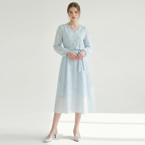 포커스 FOCUS 에스닉 아일렛 롱 원피스 PBINF6S1OP3241_이미지