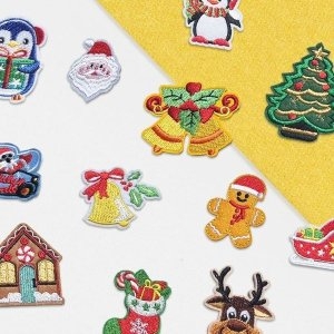 전용 열부착 디자인 자수 패치 크라스마스 C WFJJ4DQ