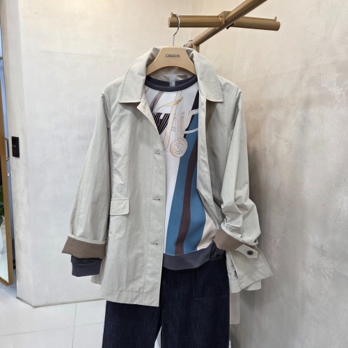 크레송 엣지단추 하프 트렌치 ODCFYP50_DG