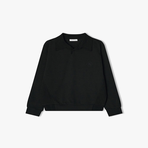 LKF41455 블랙 컬러 블록 칼라 티셔츠