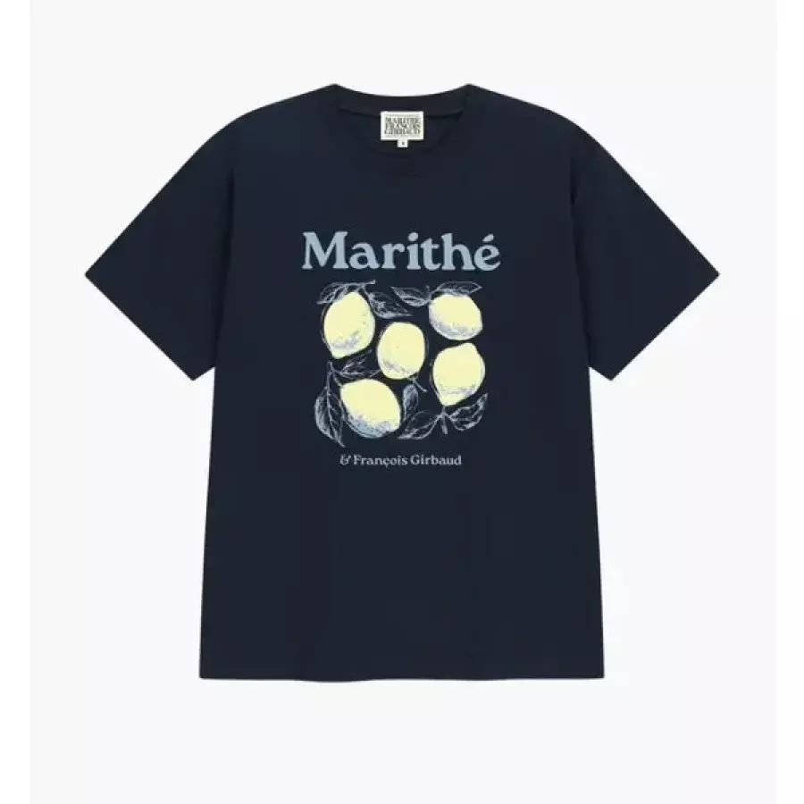 마리떼 에어로쿨 레몬 그래픽 티셔츠 B1 MFG46UTS215 NVY WHT_이미지