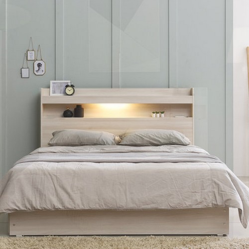 아르메 엘피노 평상형 서랍 LED침대 Q