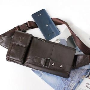 3014 천연소가죽 남성 힙색 메신져백 W611C46