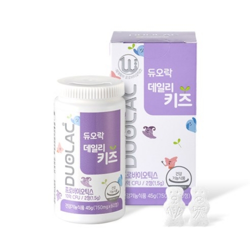 쎌바이오텍 듀오락 데일리 키즈 프로바이오틱스 유산균 60정 (1개)_이미지