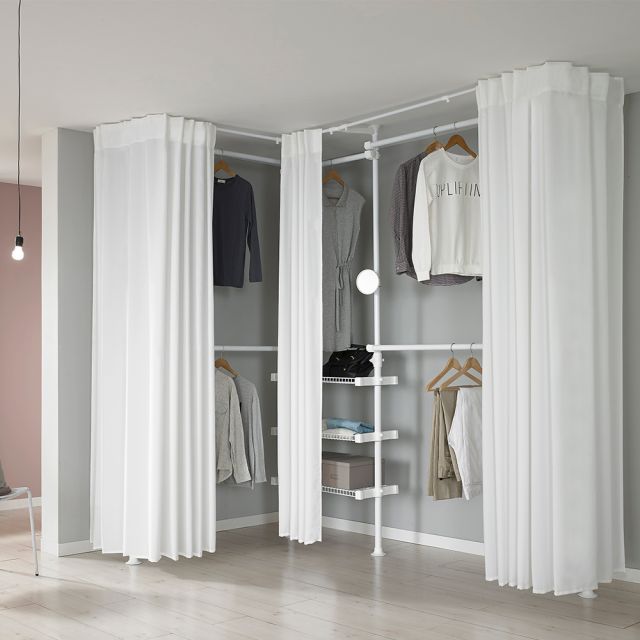 네오스페이스 코너형 드레스룸 4P 밀폐선반형 행거
