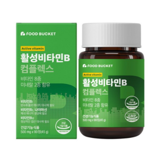 참들식품 푸드버킷 활성비타민B 컴플렉스 90정 (1개)