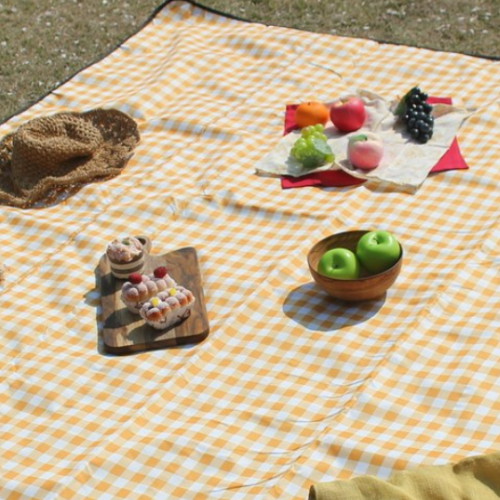 까사재클린 캠핑 피크닉 돗자리 소형 옐로 (145x150)_이미지