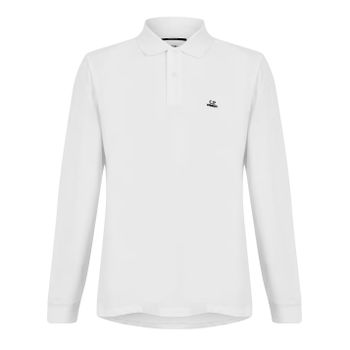남성 롱 슬리브 폴로 셔츠 Mens Long Sleeve Polo Shirt 544399 Gauze White 103 41904.._이미지