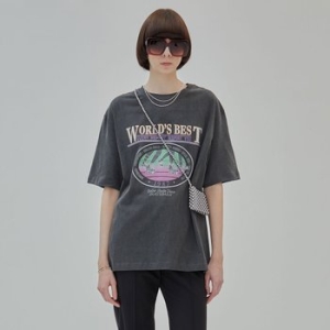 레이브 Oversized World Best Print Tee in D Grey VW2SE116-13_이미지