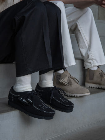  클락스 네이버후드 x 오리지널스 왈라비 블랙 26179532 Desert Boot