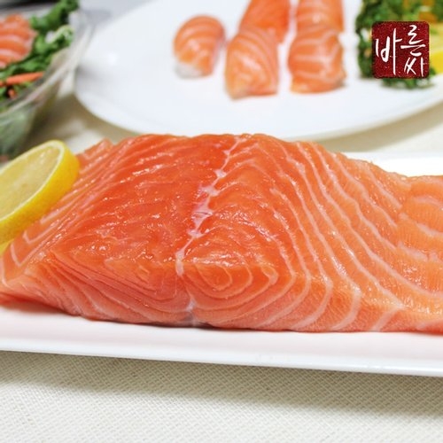 바른씨 슈페리어급 노르웨이 생연어 몸뱃살 500g (1개)