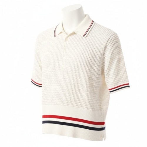 톰브라운 플로트 리플 스티치 RWB 스트라이프 폴로 MKP155A Y3009 100