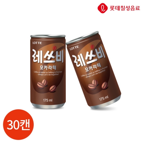 롯데칠성음료 레쓰비 마일드 모카라떼 175ml 30캔 미니캔 캔커피 레쓰비_이미지