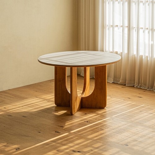 레트로하우스 오아르 원목 세라믹 원형 식탁 1200