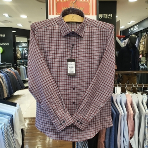 피에르가르뎅 셔츠 남자 긴팔 체크 약간 도톰 가을 겨울 착용하기 딱 좋은 부드러운소재 두배 만족 슬림핏 남방셔츠 PLDS4957_이미지